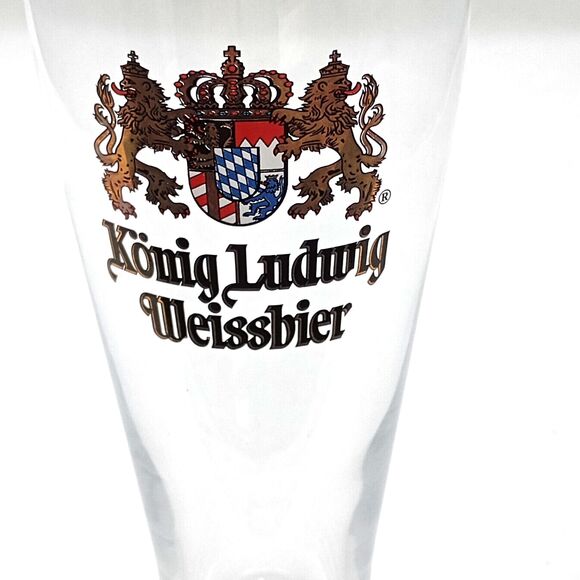 Konig Ludwig Weissbier 0.5L Pilsner Beer Glasses, Germany Faceted Bar Ware - Picture 2 of 2